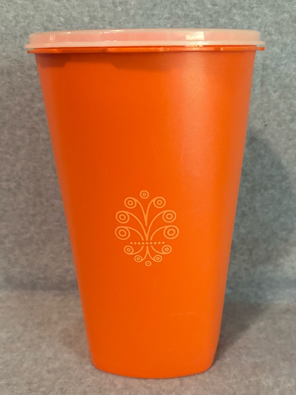 Tupperware 16 Cup Servalier Canister 10.5" Tall Harvest Orange Vintage